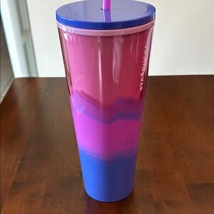 Starbucks Pink and Blue Gradient Sunset  Tumbler